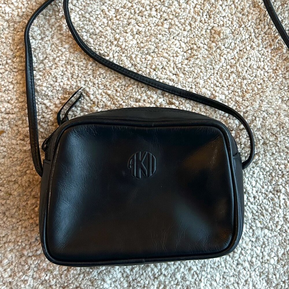 Vintage Anne Klein II Mini Leather Crossbody – with Mirror, Great Condition